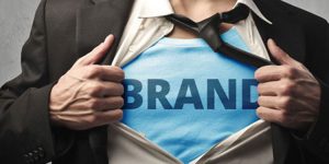 personal-brand Brand written on chest like hero