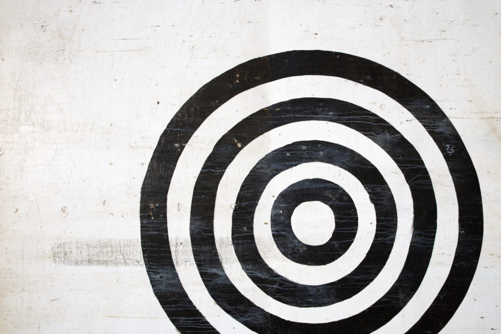 Black and white bullseye target