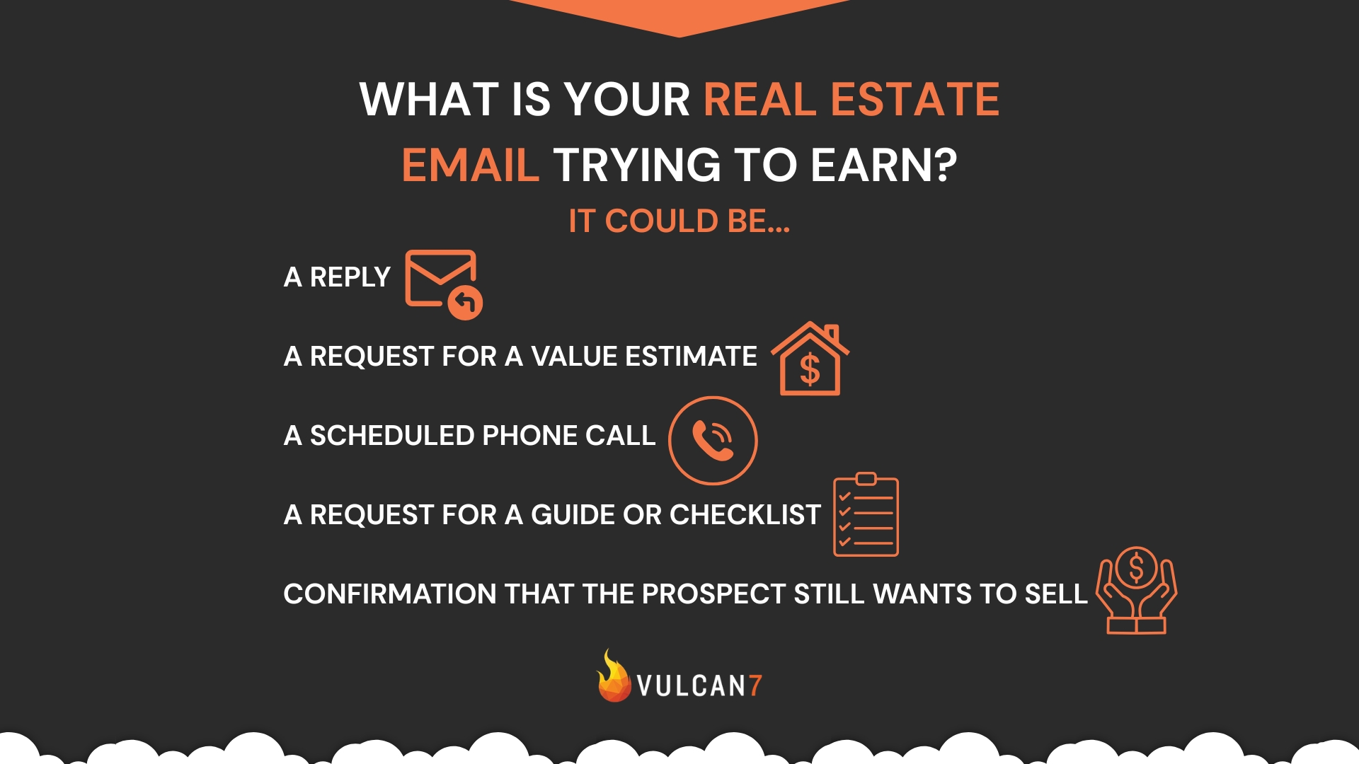 Branded slide showing anatomy of effective real estate prospecting emails