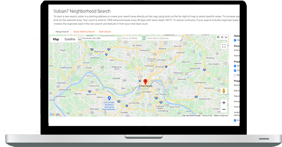 Computer screen neighborhood search map