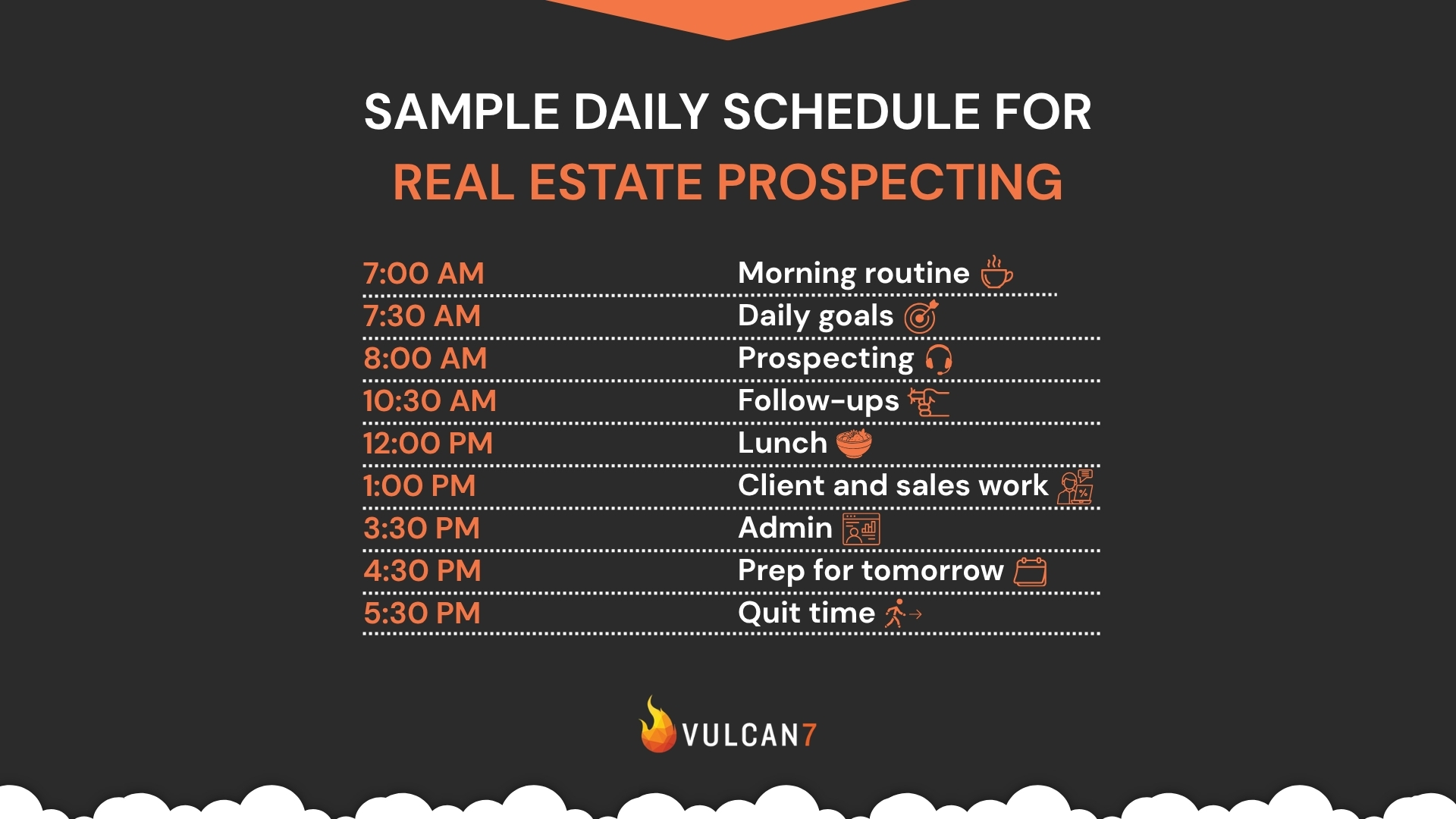Sample real estate prospecting schedule by Vulcan7